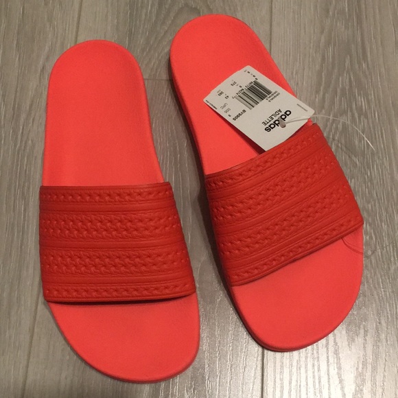 adilette slides red